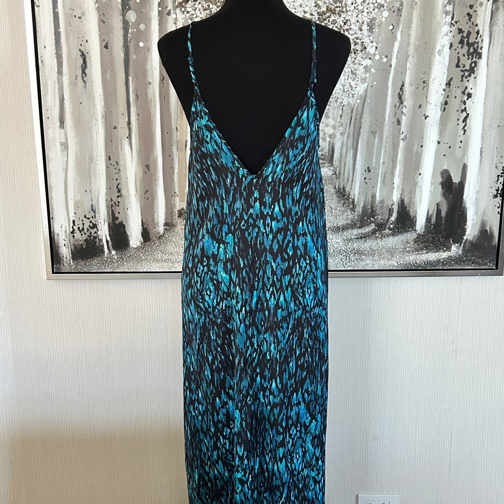 Van Winkle & Co Satin Sleeveless V-Neck Maxi Chemise Dress - Size M - Picture 6 of 8